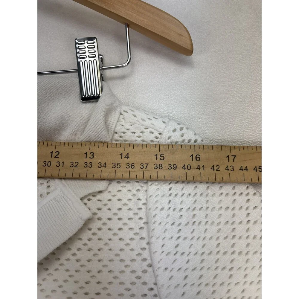 Tory Burch Perforated Knit Polo‎ Top Sz S